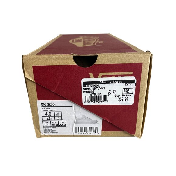 Vans Old Skool White Canvas Sneakers Womens Size 5.5 NEW - Picture 9 of 9